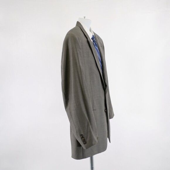 Jos A Bank Textured Wool Beige Black Star Check 44R Blazer 2 Button Tagged 46R - Picture 7 of 12